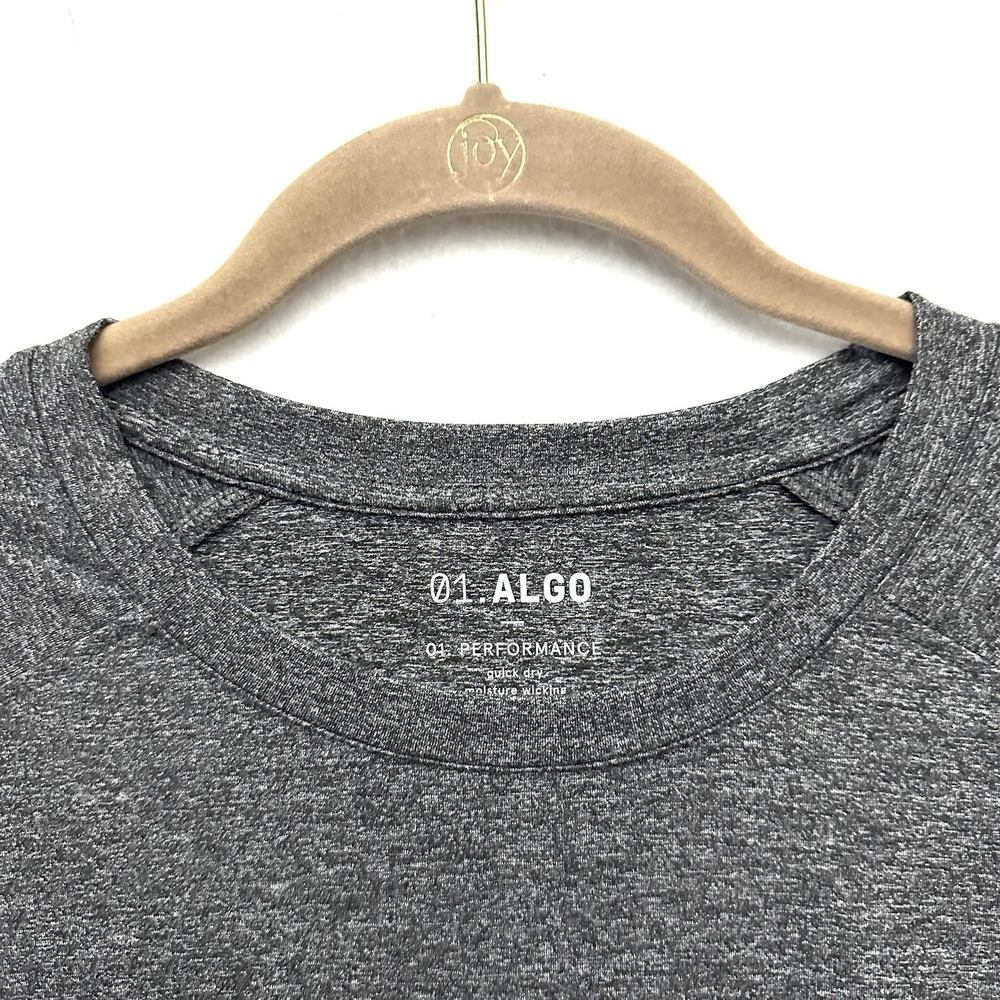 01.ALGO Mens Xl Performance Long Sleeve Shirt Gray SPF 40 Quick Dry Anti Odor - Picture 2 of 7